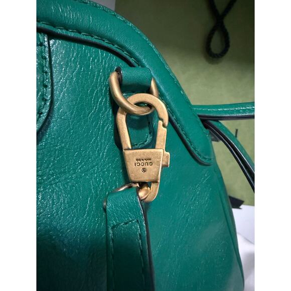 $2316 Gucci Marmot Rebelle Feline Bag Small - Emerald Green - Picture 7 of 14